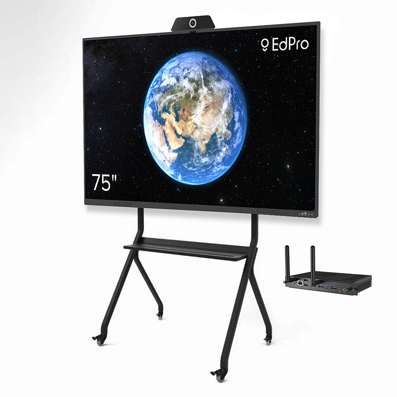 Інтерактивна панель EdPro Touch S 75" (ETP75S), OPS ПК (Intel i5 12Gen/16/512/W11Pro), мобільний стенд, веб камера 4к